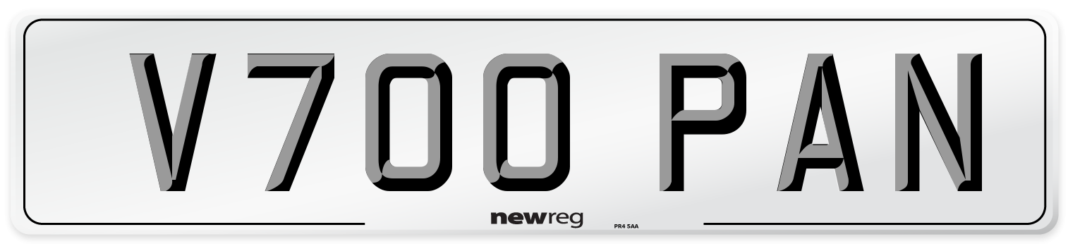 V700 PAN Number Plate from New Reg